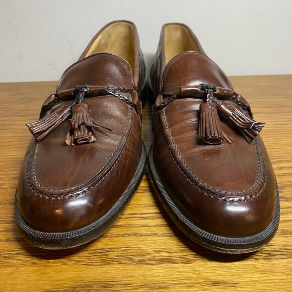 Johnston & Murphy Mens 9N Brown Leather Tassel Loafers Made in Italy Preppy main image 7
